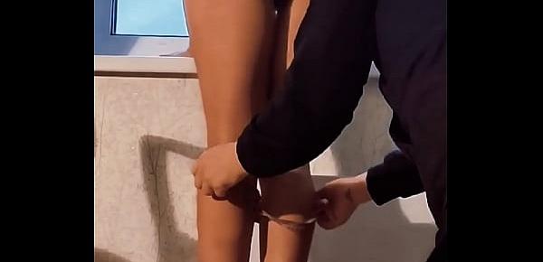  Stripper Slut With Long Legs SUCKS DICK AFTER PARTY - Vertical Video - Homemade